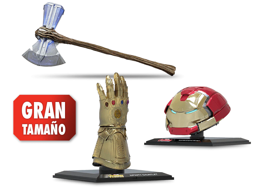 Imagen con figuras exclusivas de la colección. Un icono en la imagen indica “gran tamaño”.