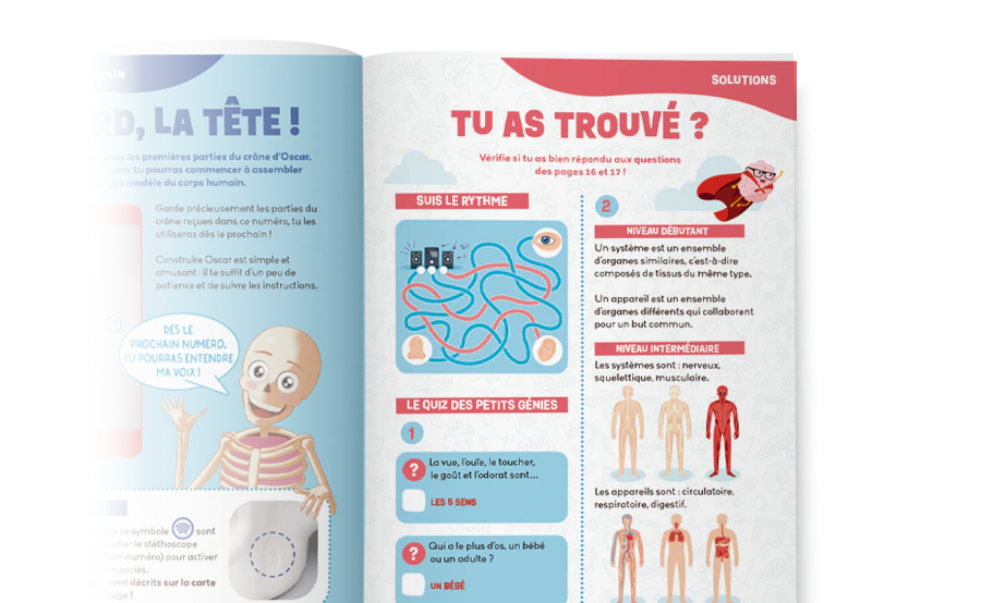 Image d’un magazine ouvert vue de loin.