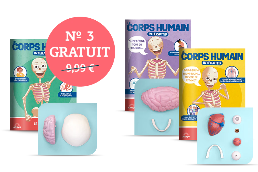 Image montrant trois couvertures de magazine avec le produit et trois paquets de pièces. Une bannière sur l’image indique « n°3 gratuit » dans un sceau circulaire et le prix 9,99€ barré.