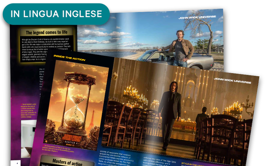 Immagine di una rivista aperta vista da lontano. Un banner sull’immagine riporta “Riviste in inglese”.