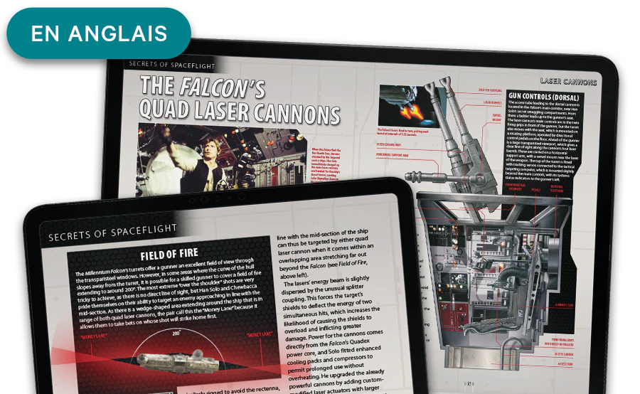 Image of a magazine in a tablet from a distance. A banner on the image reads "Magazines in English".