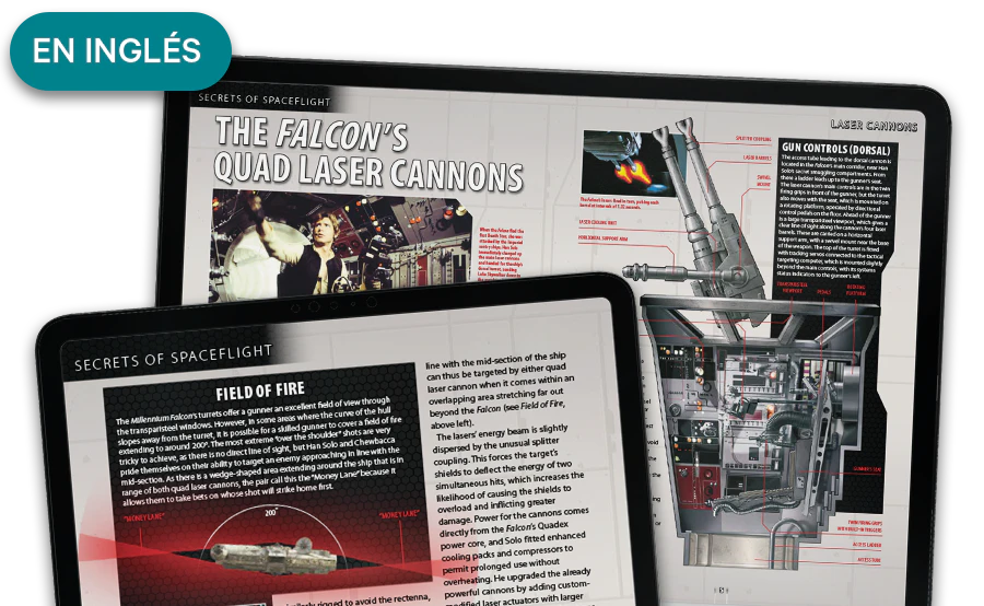 Image of a magazine in a tablet from a distance. A banner on the image reads "Magazines in English".