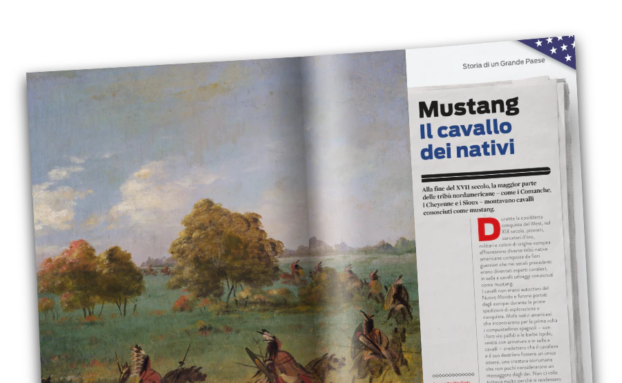 Immagine di una rivista aperta vista da lontano.