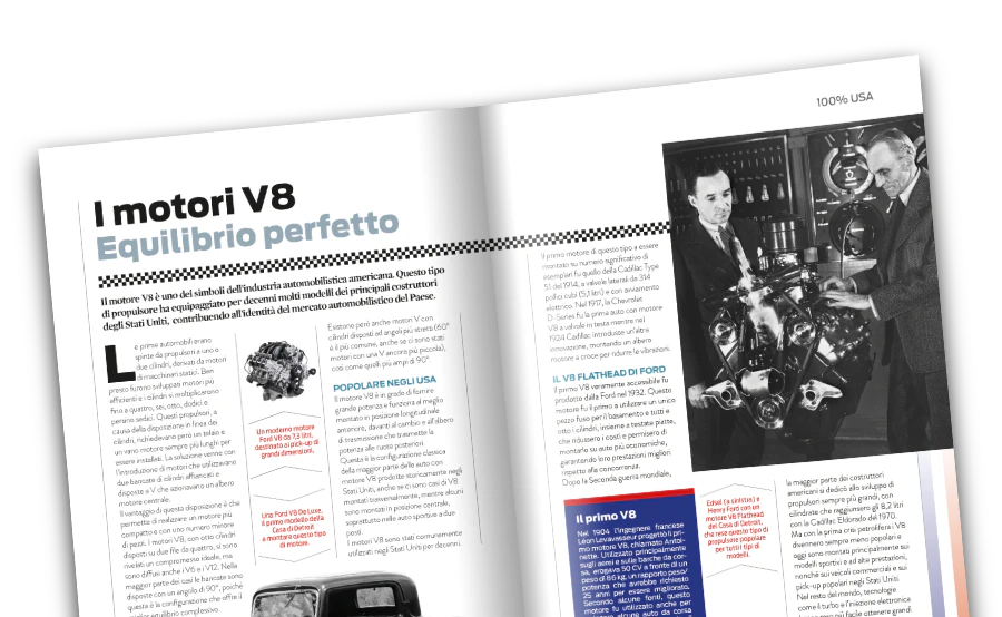 Immagine di una rivista aperta vista da lontano.