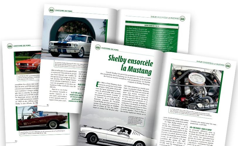 Image d’un magazine ouvert vue de loin.