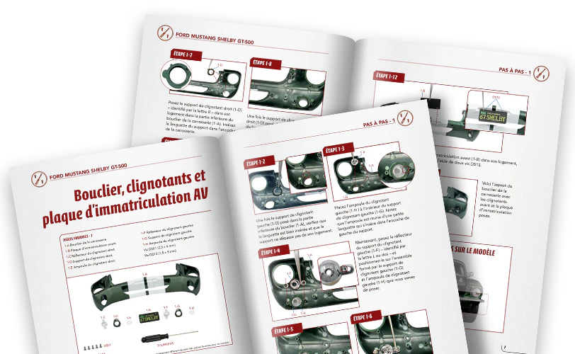 Image d’un magazine ouvert vue de loin.