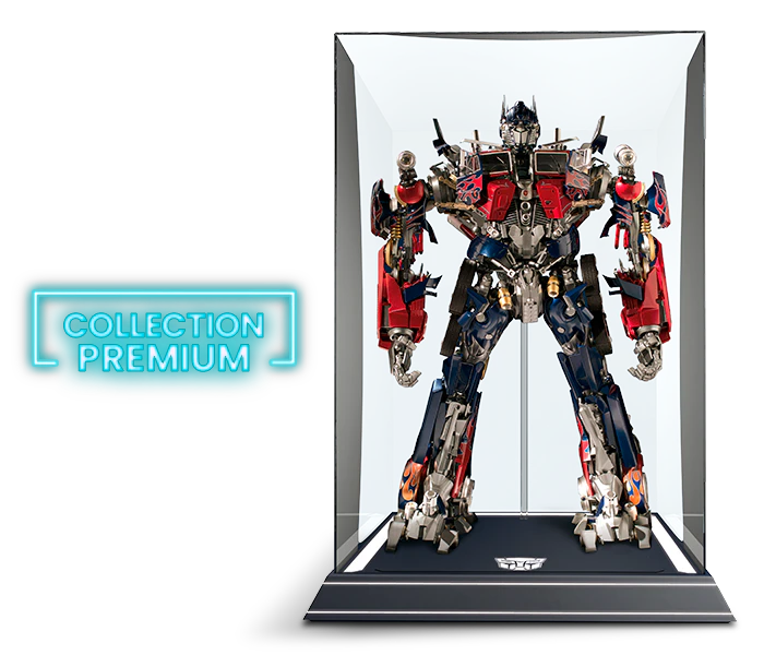 Image d’une vitrine transparente. Une icône sur l’image indique : « collection premium ».