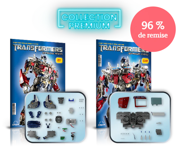 Image montrant deux couvertures de magazine avec le produit et deux paquets de pièces. Une icône sur l’image indique : « 96% de réduction ».