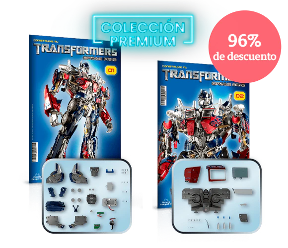 Imagen que muestra dos portadas de revista con el producto y dos paquetes de piezas.