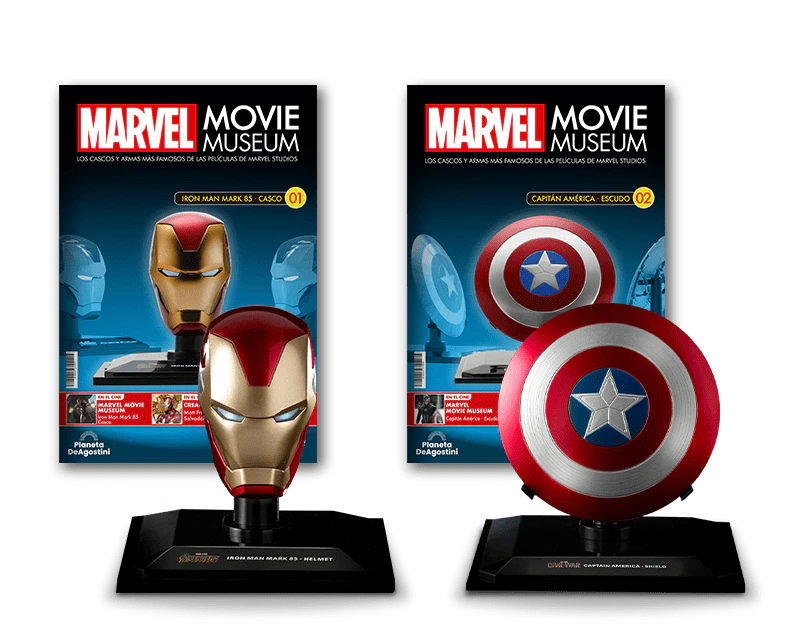 Imagen que muestra dos portadas de revista con el producto y dos figuras.