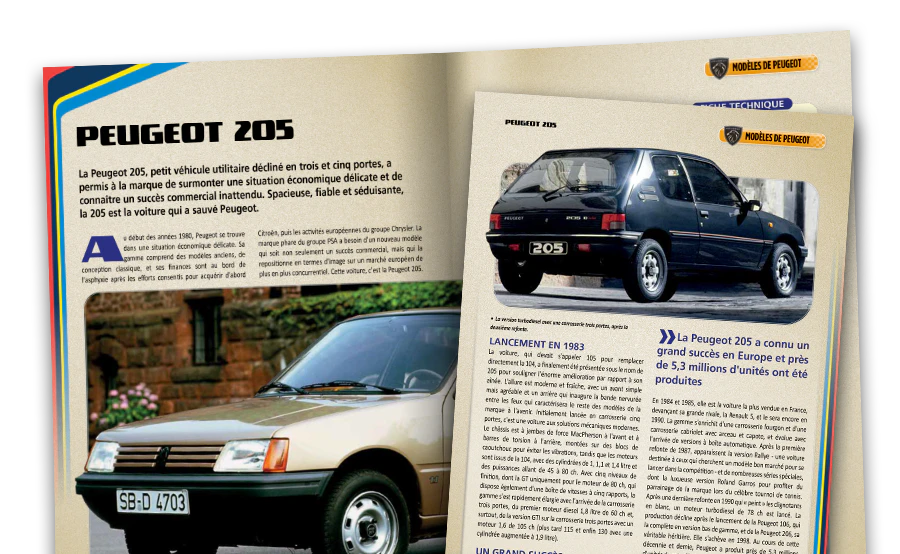 Image d’un magazine ouvert vue de loin.