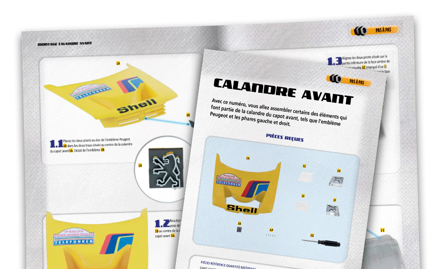 Image d’un magazine ouvert vue de loin.