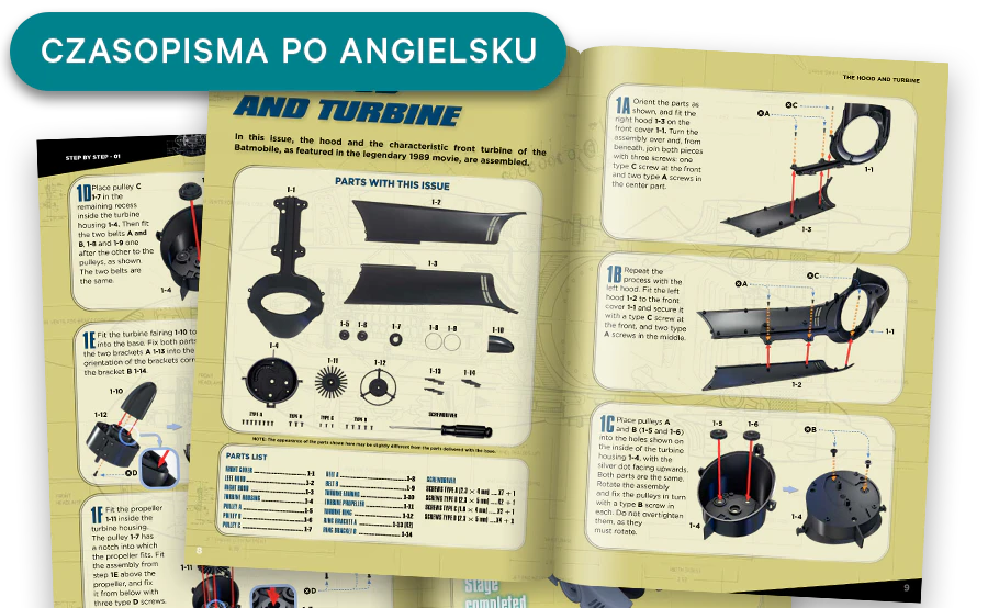 Obraz otwartego magazynu z oddali. Baner na obrazie zawiera napis „Czasopisma w języku angielskim”.