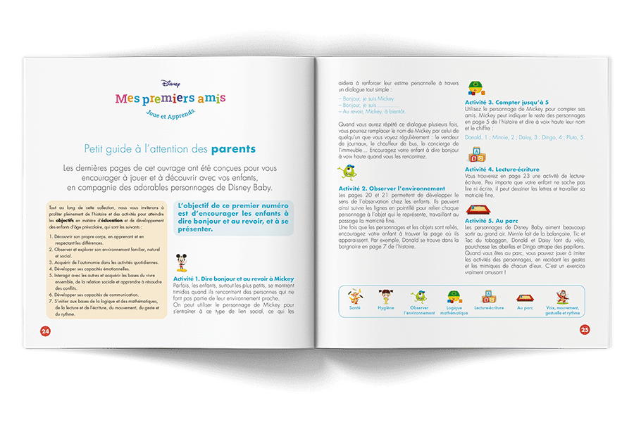 Disney My First Friends - Subscription Digital Issues Image d’un livre ouvert vue de loin.