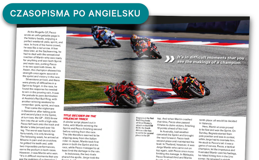 Obraz otwartego magazynu z oddali. Baner na obrazie zawiera napis „Czasopisma w języku angielskim”