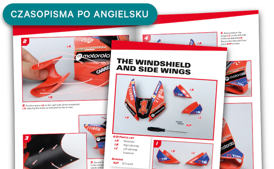 Obraz otwartego magazynu z oddali. Baner na obrazie zawiera napis „Czasopisma w języku angielskim”