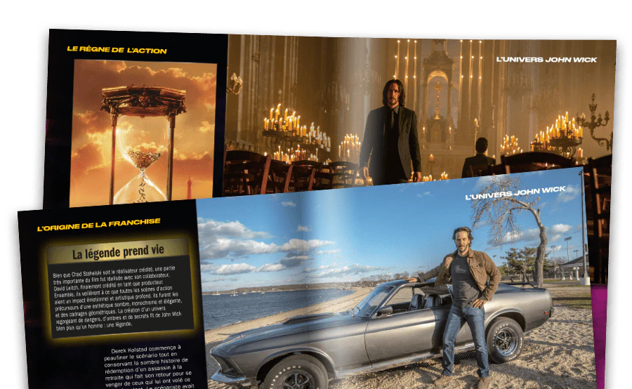 Image d’un magazine ouvert vue de loin.