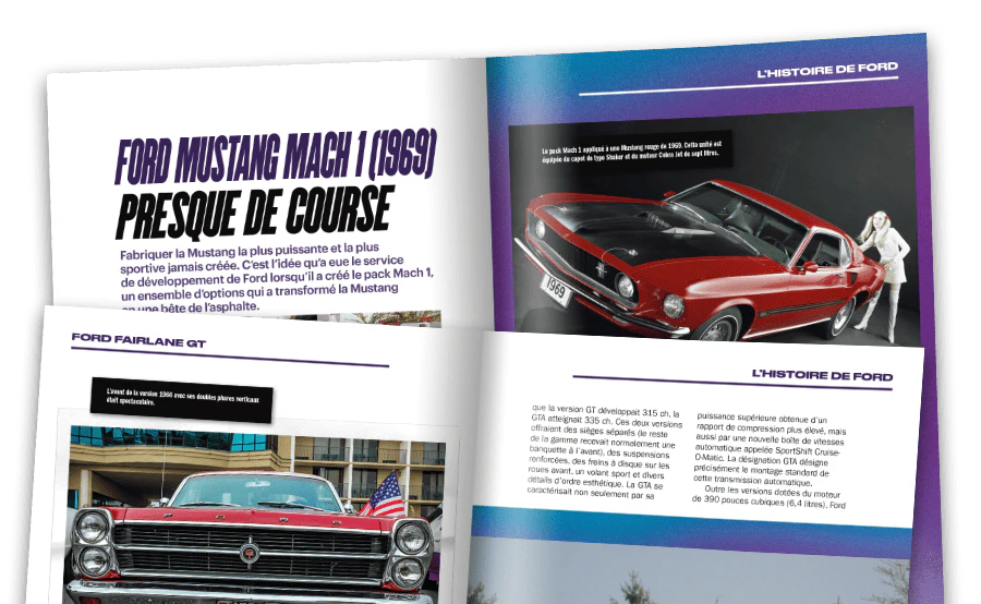 Image d’un magazine ouvert vue de loin.