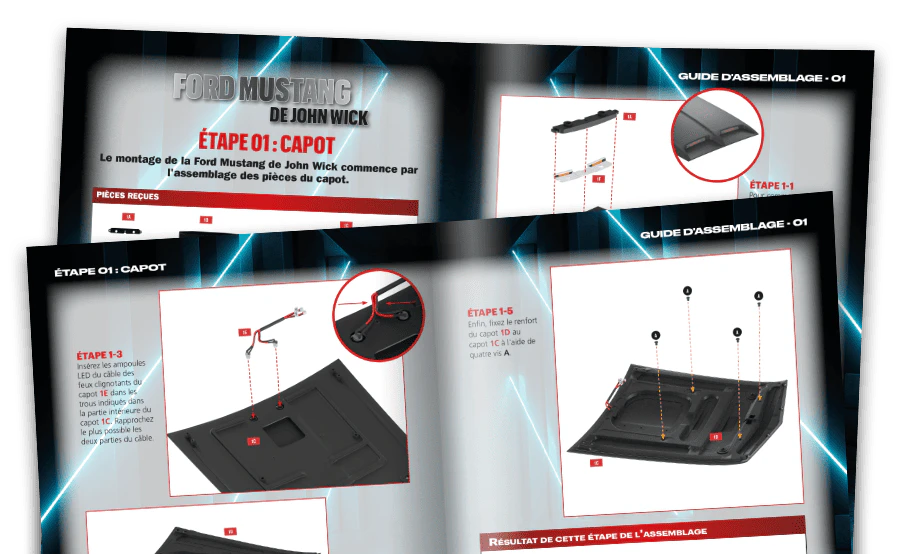 Image d’un magazine ouvert vue de loin.