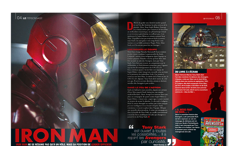 Image d’un magazine ouvert vue de loin.