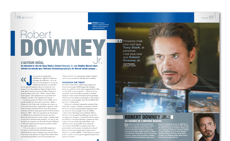 Image d’un magazine ouvert vue de loin.