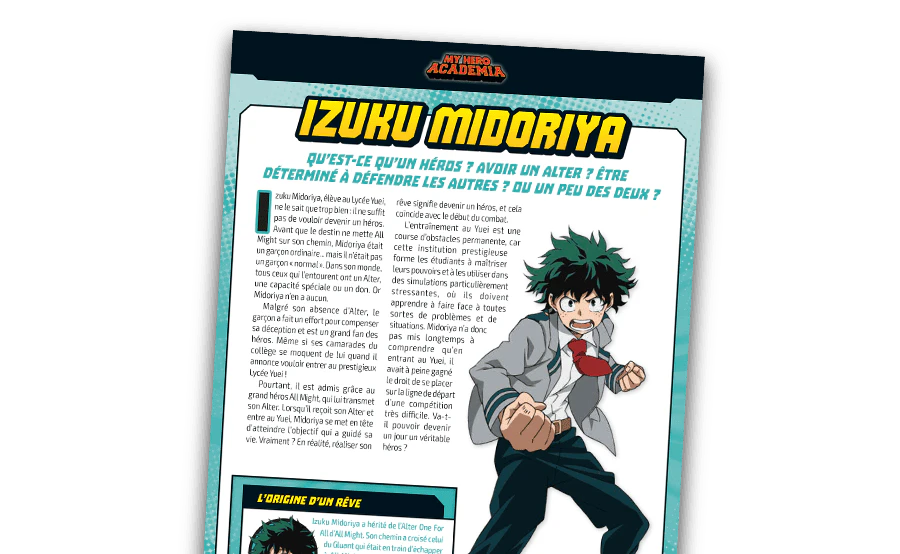 Image d’un magazine ouvert vue de loin.