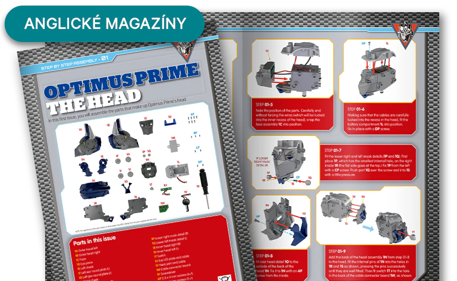 Obrázek otevřeného časopisu z dálky. Banner na obrázku obsahuje nápis „Časopisy v angličtině”.