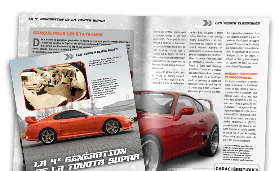 Image d’un magazine ouvert vue de loin.