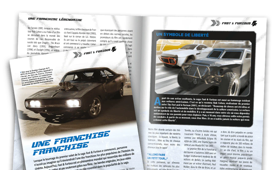 Image d’un magazine ouvert vue de loin.